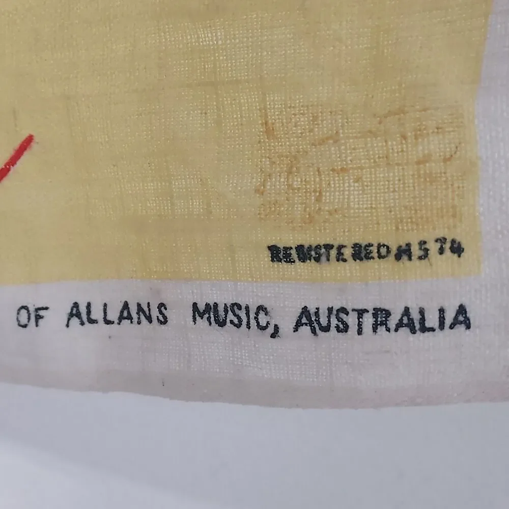 Vintage Linen Tea Towel Farmhouse Waltzing Matilda Kitchen Rag Australia Animals